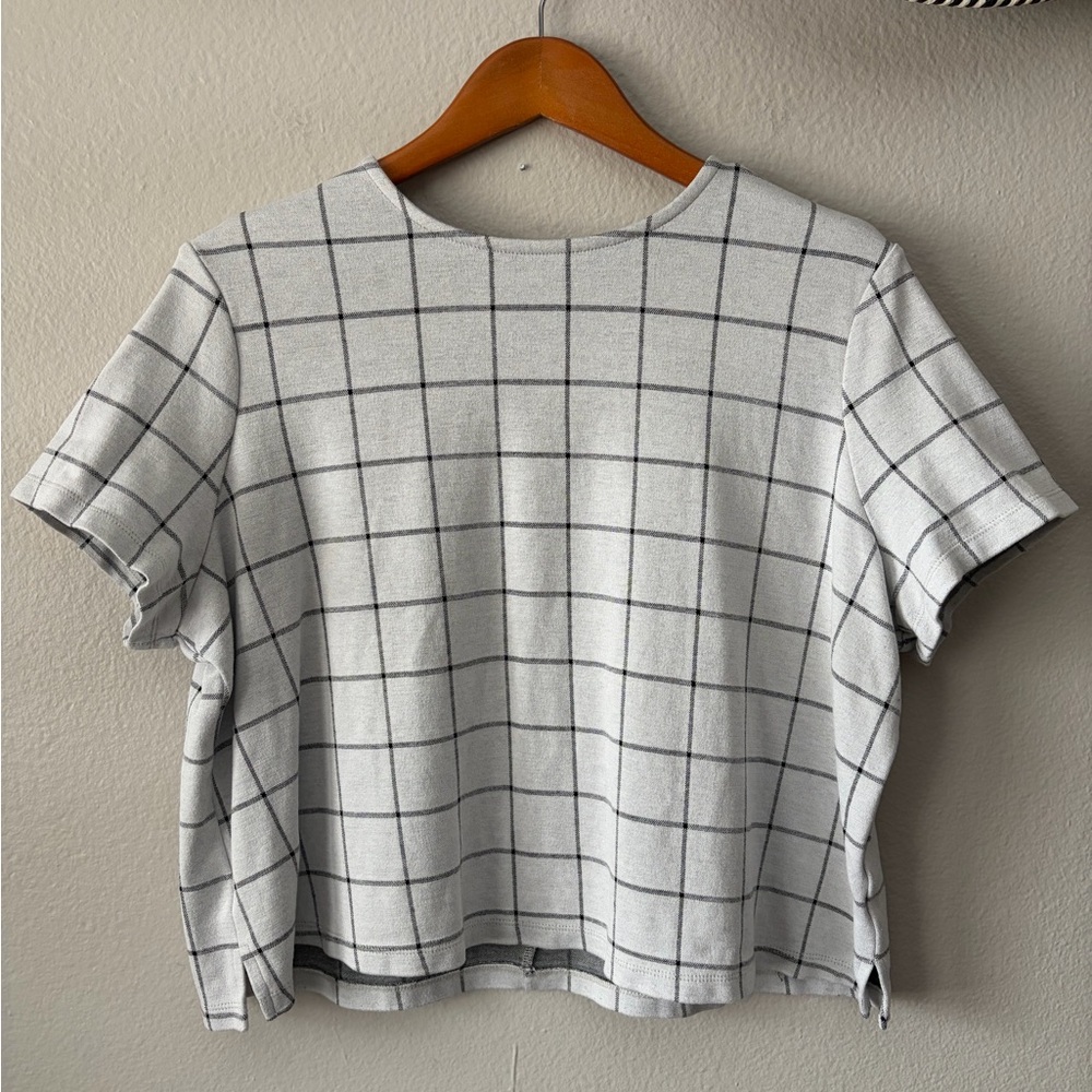 Nordstrom Rack Gray Checkered Short Sleeve Knit Dress Top Women’s Extra Large